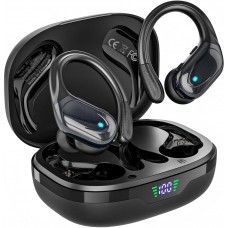 Wireless Earbuds, Bluetooth Headphones, Ear Buds with 80hr Playtime, LED Power Display, Noise Canceling, LED Power Display, IPX7 Waterproof Earphones for Gym/Workout/Sport